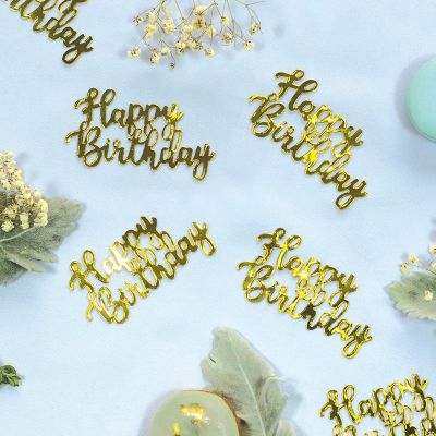 Gold Jumbo Happy Birthday Confetti Scatter