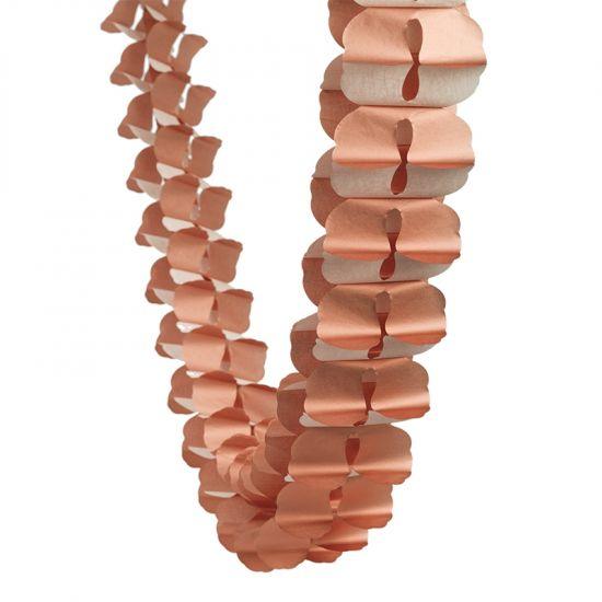 Metallic Rose Gold Paper Honeycomb Garland - Party Affair