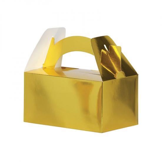 Metallic Gold Paper Lunch Boxes - Party Affair