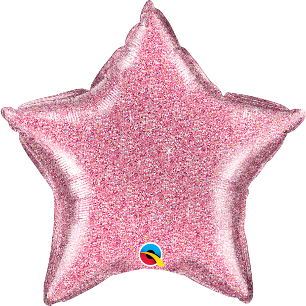 Light Pink Glittergraphic Star Foil Balloon