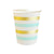 gold foil and mint stripe cups