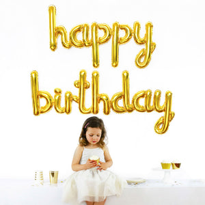 Gold Script Happy Birthday Foil Balloon