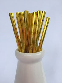 gold foil metallic paper straws