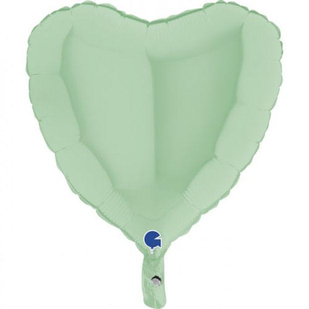 Matte Green Heart Foil Balloon