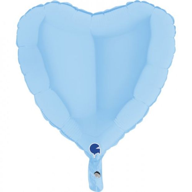 Matte Blue Heart Foil Balloon