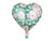 Green Floral Heart Shaped Foil Balloon