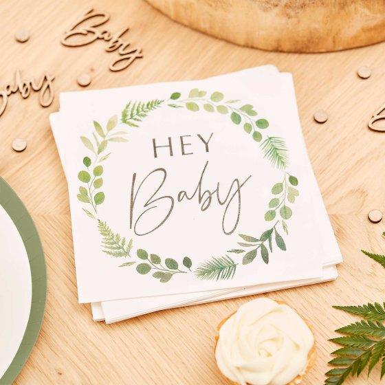 Botanical Hey Baby Lunch Napkins - Party Affair