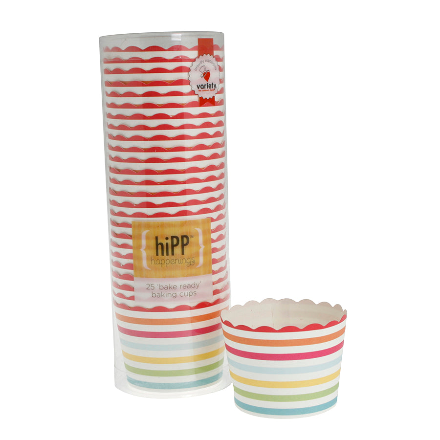 carnival stripe paper baking cups