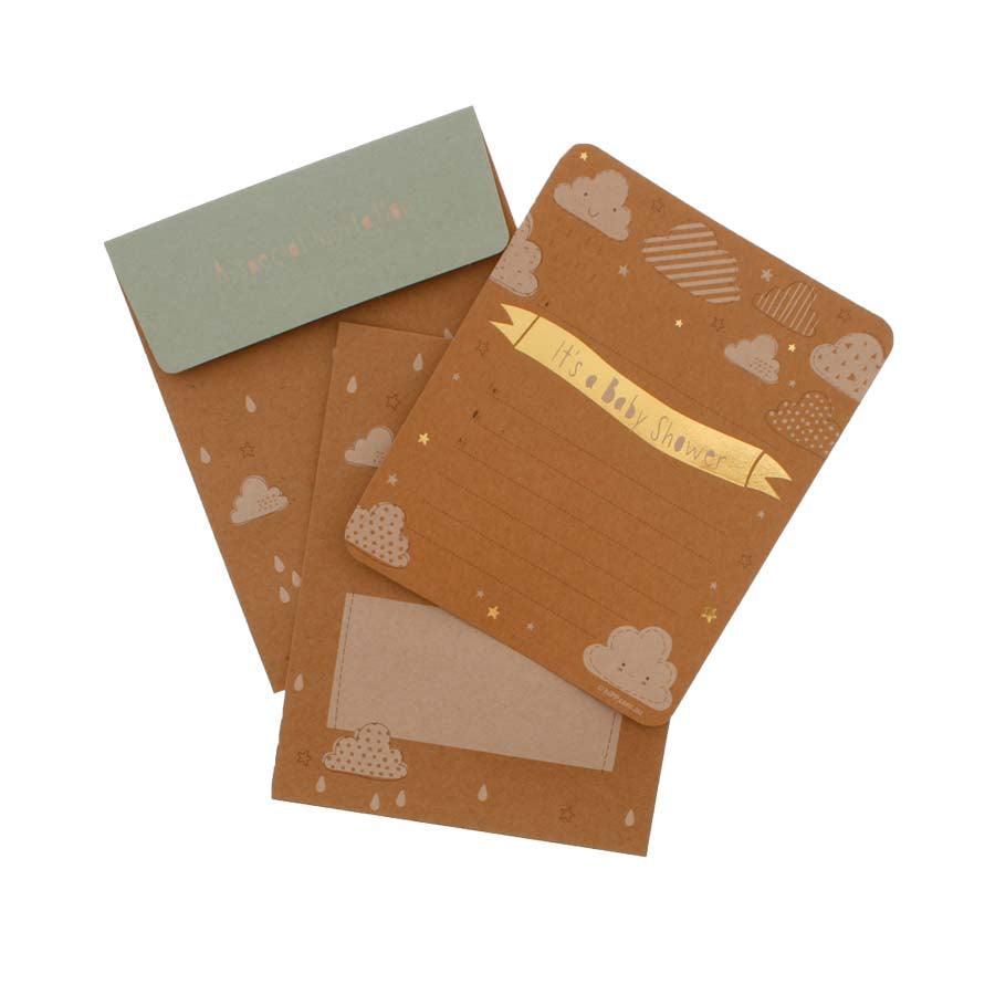Cloud 9 Kraft Baby Shower Invitations - Party Affair