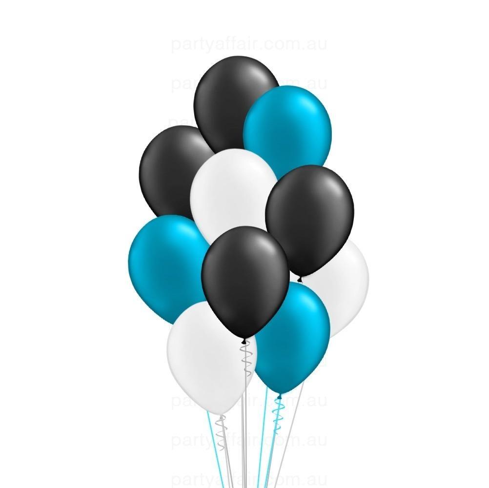 Port Adelaide Football Team Latex 10 Balloon Bouquet - Party Affair