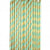 mint and gold foil striped paper straws 