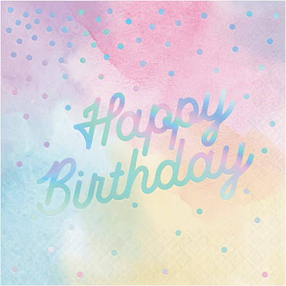 Iridescent Foil Birthday Lunch Napkins - Party Affair
