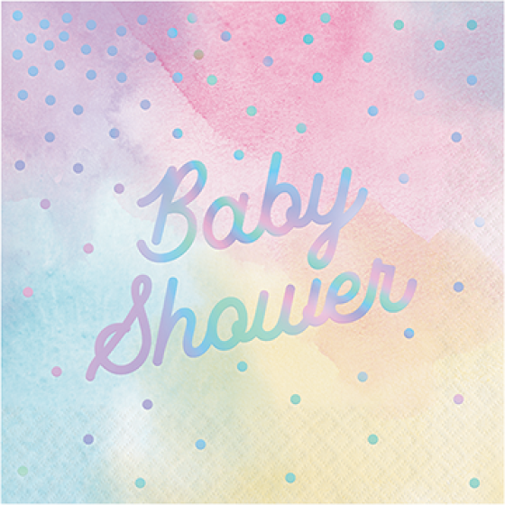 Iridescent Foil Baby Shower Lunch Napkins