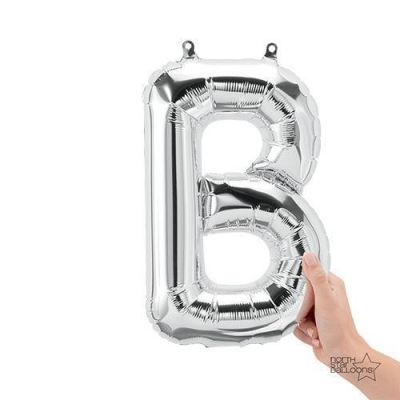 Silver Junior Letter B DIY Air Filled Foil Balloon