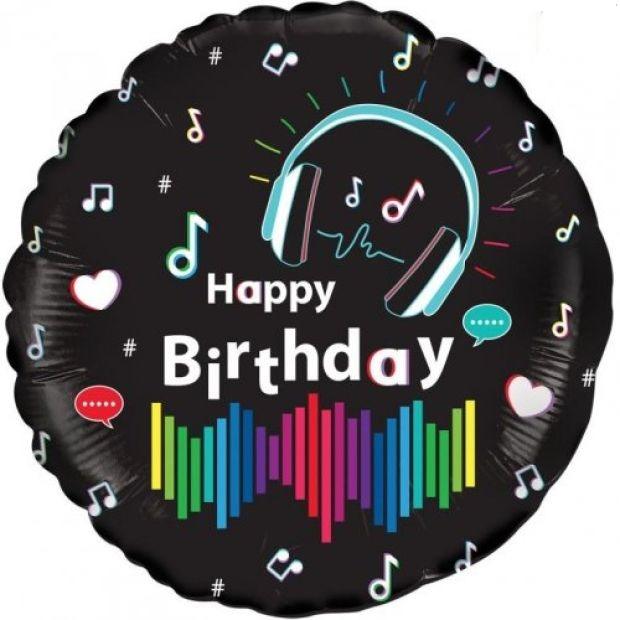 Music Media Happy Birthday Foil Balloon - Party Affair