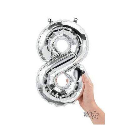 Air Filled Junior 8 Silver DIY Foil Balloon - Party Affair