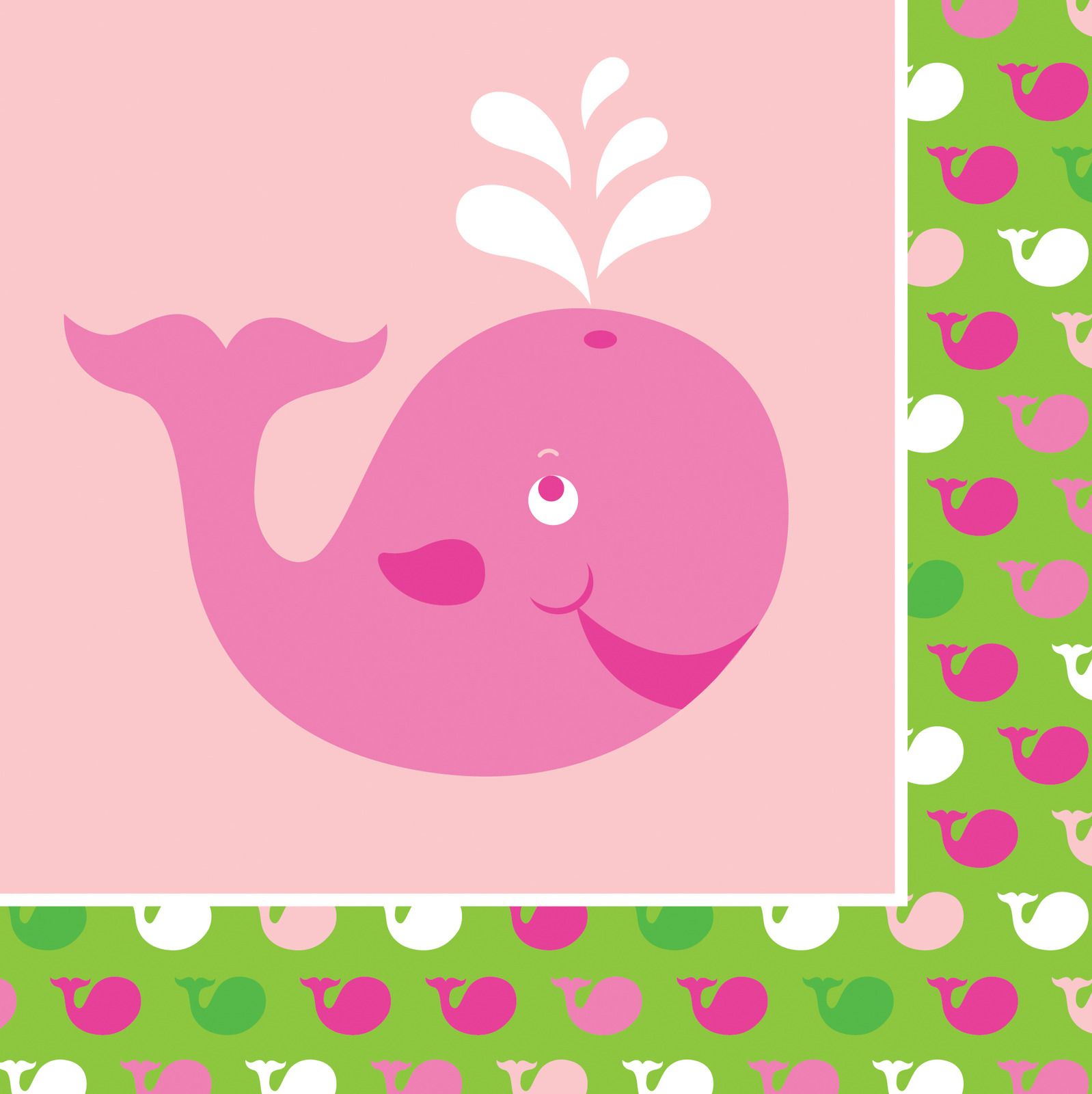 Ocean Preppy Pink Whale Serviettes