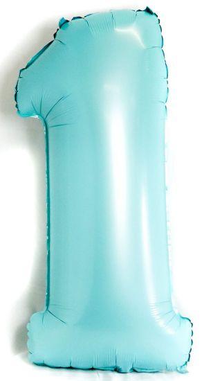 Light Blue Number 1 One Large Foil Balloon - Party Affair