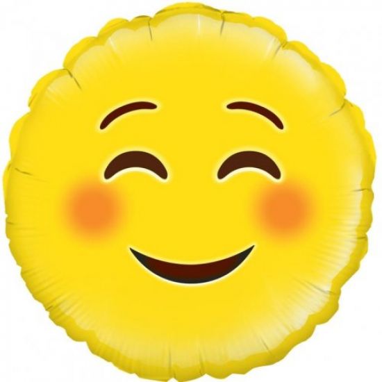 Emoji Blush Smile Foil Balloon