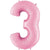 Large Numeral 3 Pastel Pink Foil Balloon