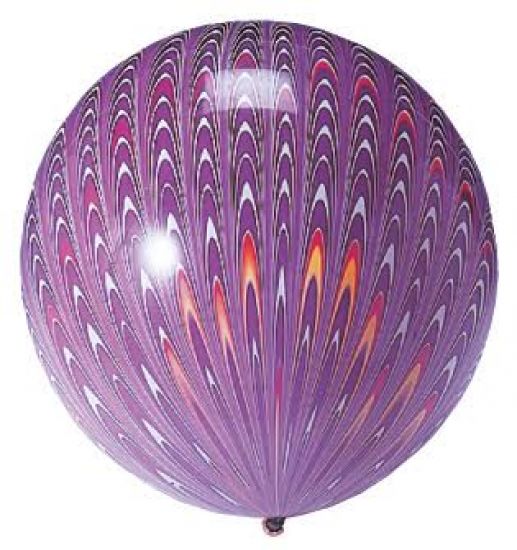 Purple Peacock Print Latex Balloon