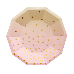 Peach And Pink With Gold Confetti Dessert Plate