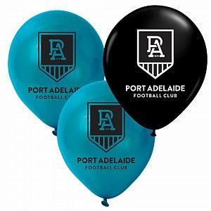 Port Adelaide AFL Logo Printed Latex Helium Balloon - Party Affair
