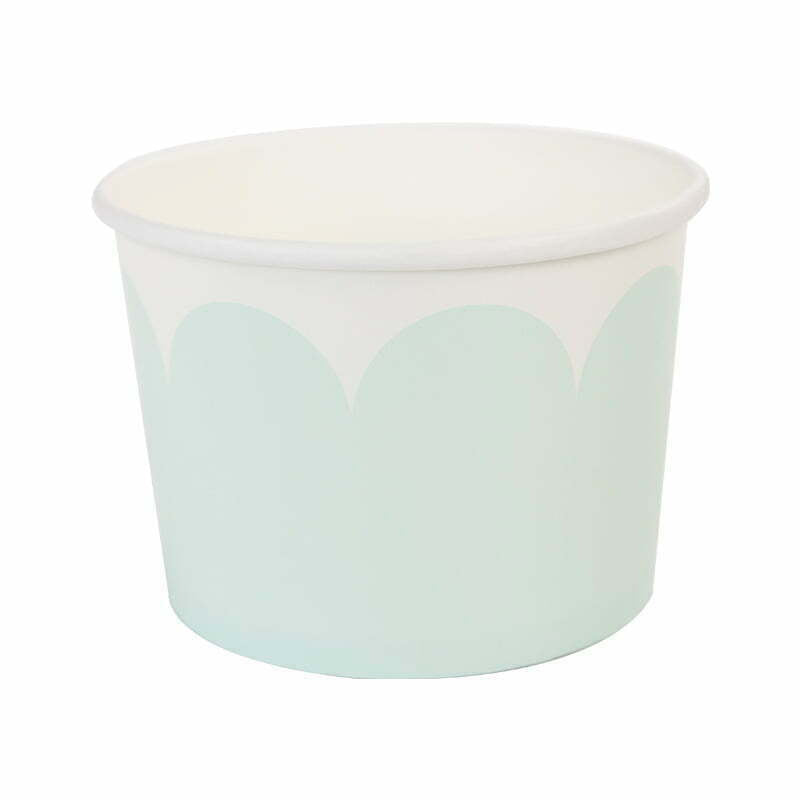 Mint Scalloped Paper Food Bowl