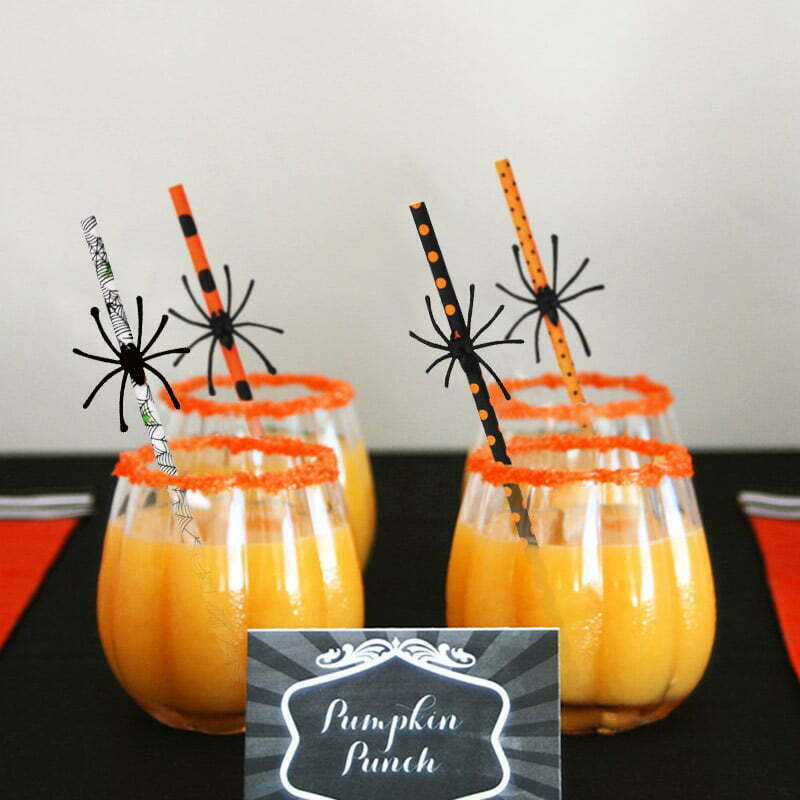 Halloween Spider Paper Straw Mix