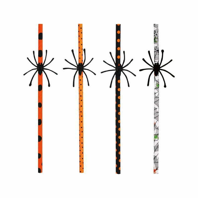 Halloween Spider Paper Straw Mix - Party Affair