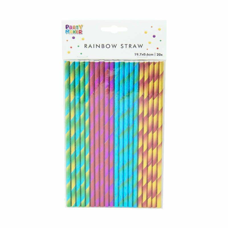 Metallic Rainbow Paper Straw Mix - Party Affair