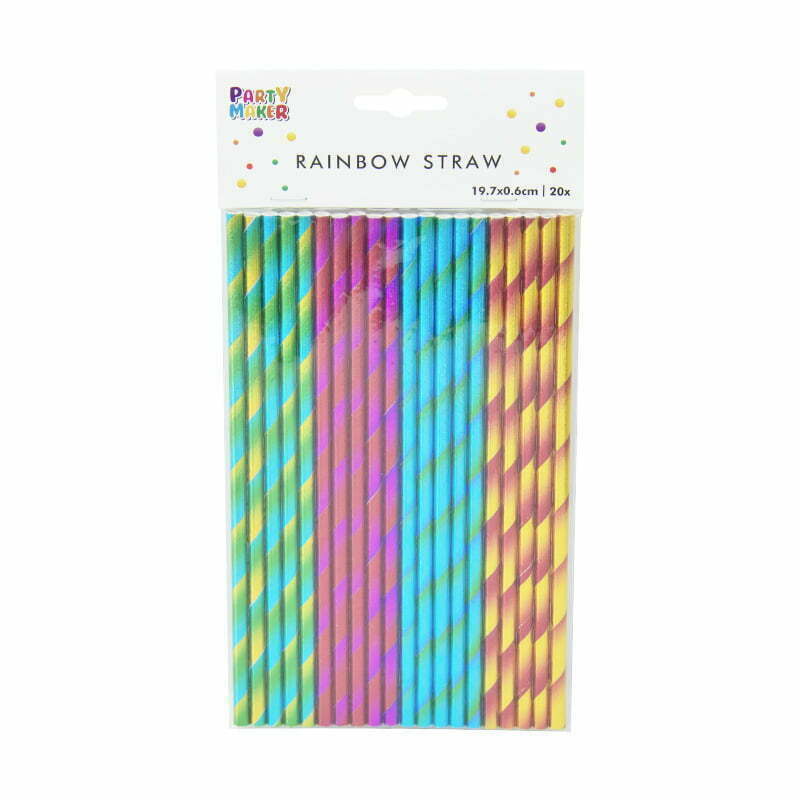 Metallic Rainbow Paper Straw Mix