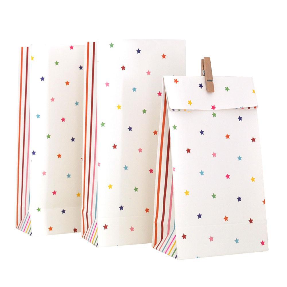 Rainbow Stripes and Stars Treat Bags - Party Affair