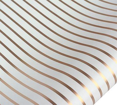 Creme/Gold Thin Stripe Gift Wrap - Party Affair