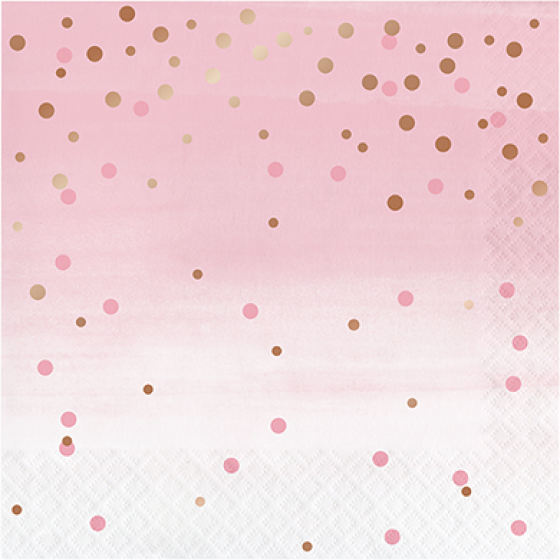 Rose All Day Rose Gold Dots Pink Paper Lunch Napkins