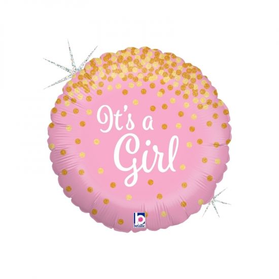 Glitter Holographic It's A Girl Foil Balloon