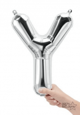Silver Junior Letter Y DIY Air Filled Foil Balloon - Party Affair