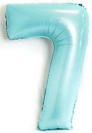 Light Blue Number 7 Seven Large Foil Balloon - Party Affair