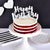 Happy Birthday' Silver Glitter Cake Topper