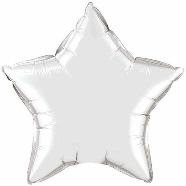 Silver Jumbo Star Shaped Foil Balloon - Party Affair