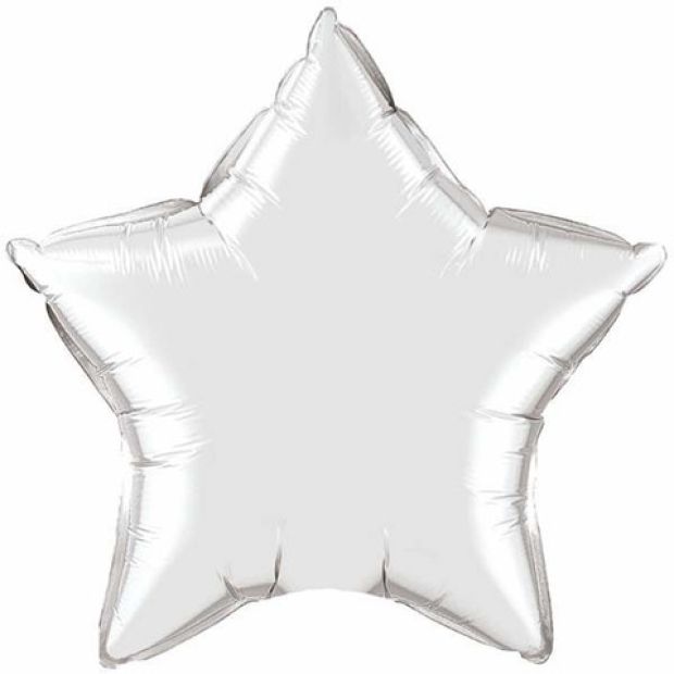 Silver Jumbo Star Shaped Foil Balloon