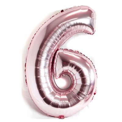 Pearl Light Pink Number 6 Foil Balloon