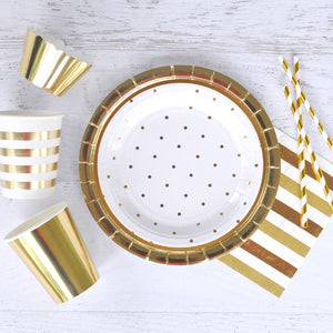 Gold Metallic Foil Dinner Plates