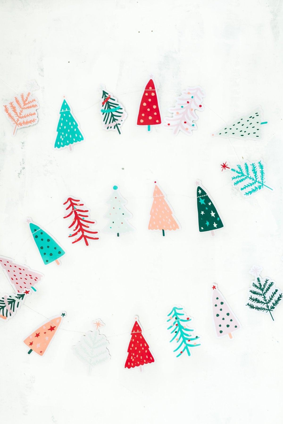 Decorative Trees Christmas Banner - Party Affair