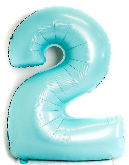 Light Blue Number 2 Two Large Foil Balloon - Party Affair