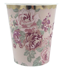 Vintage Floral Paper Party Cups