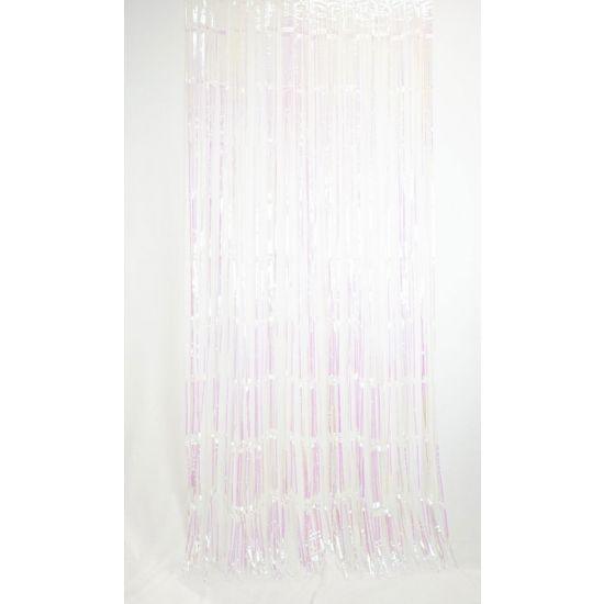 Iridescent White/Pink Foil Curtain - Party Affair
