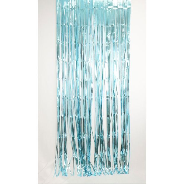 Metallic Light Blue Foil Curtain