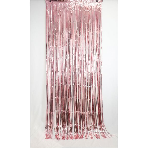 Metallic Light Pink Foil Curtain