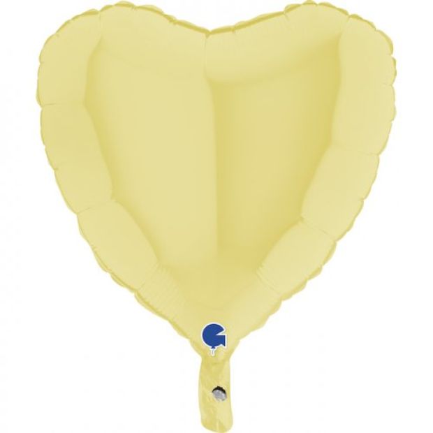 Matte Yellow Heart Foil Balloon